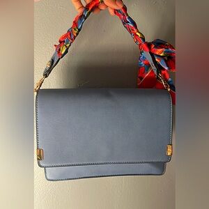 Elegant Blue Leather Women's Bag